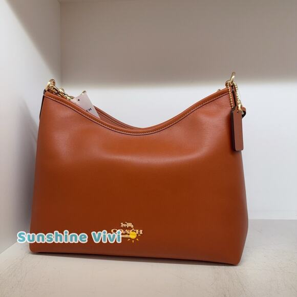 NWT Coach Laurel Shoulder Bag Gold/Tan Smooth grain leather CBG99